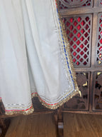 OFF WHITE GOTA LACE DUPATTA HANDMADEAHOLIC BY MISHKA