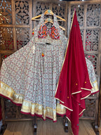 AJARAKH OFF WHITE CHANIYA CHOLI RAAS'25 HANDMADEAHOLIC BY MISHKA