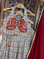 AJARAKH OFF WHITE CHANIYA CHOLI RAAS'25 HANDMADEAHOLIC BY MISHKA