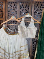 MULTI LAMPI OFF WHITE CHANIYA CHOLI RAAS'25 HANDMADEAHOLIC BY MISHKA