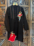 BLACK GAMTHI BOYS KURTA HANDMADEAHOLIC BY MISHKA