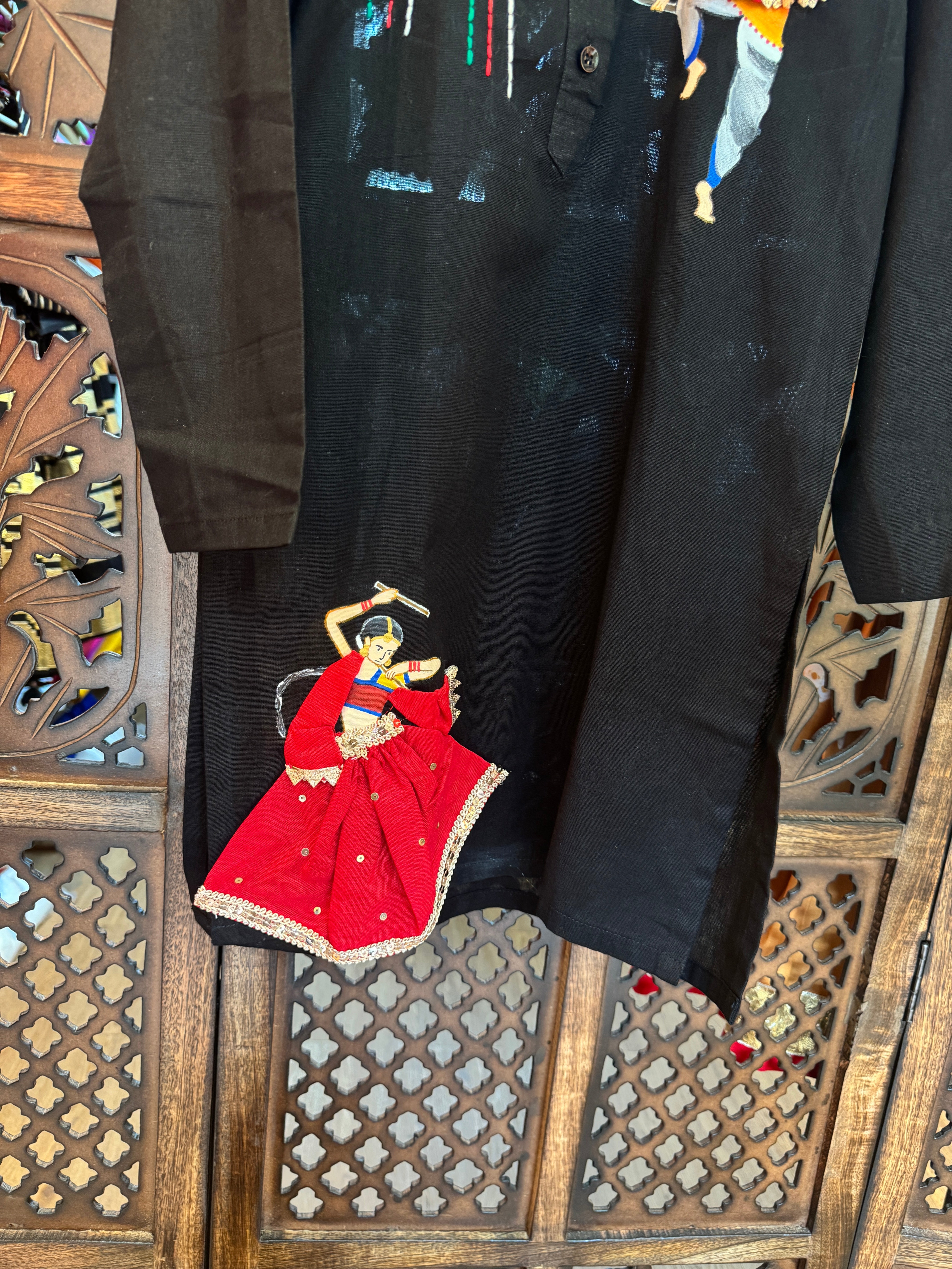 BLACK GAMTHI BOYS KURTA HANDMADEAHOLIC BY MISHKA
