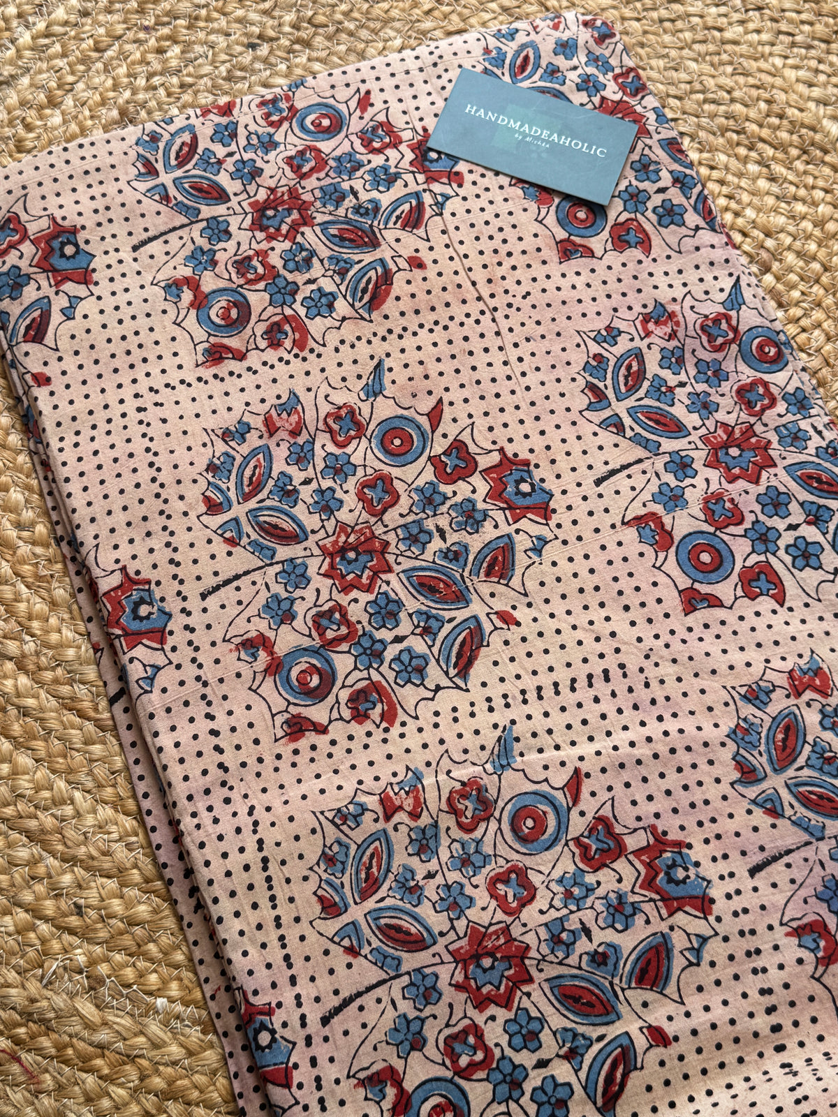NATURAL AJRAKH HANDBLOCK COTTON FABRIC