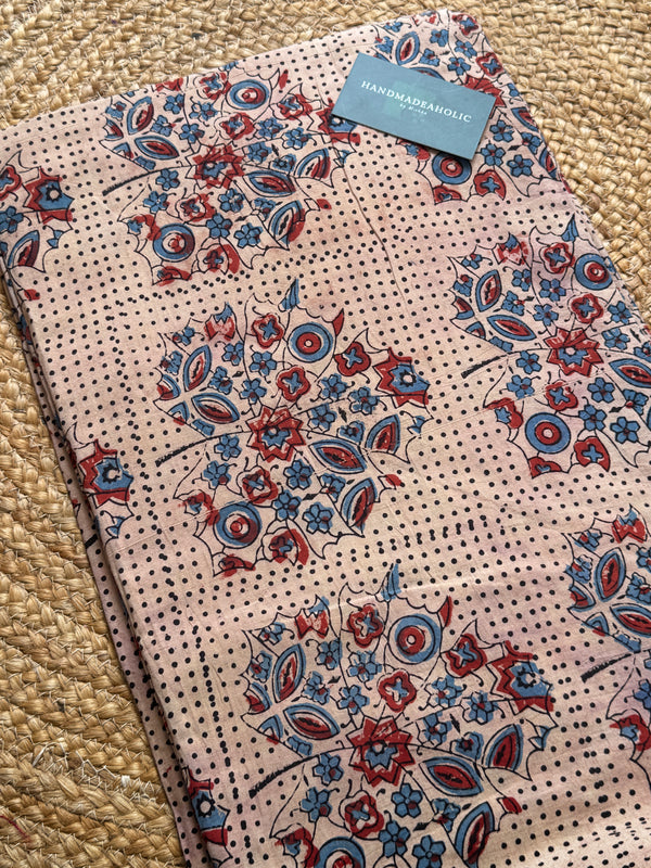 NATURAL AJRAKH HANDBLOCK COTTON FABRIC