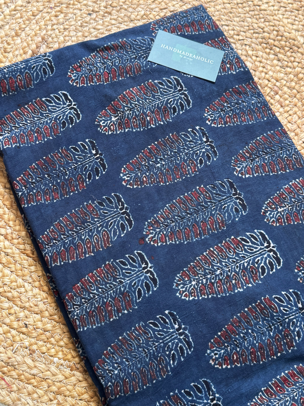 NATURAL AJRAKH HANDBLOCK COTTON FABRIC
