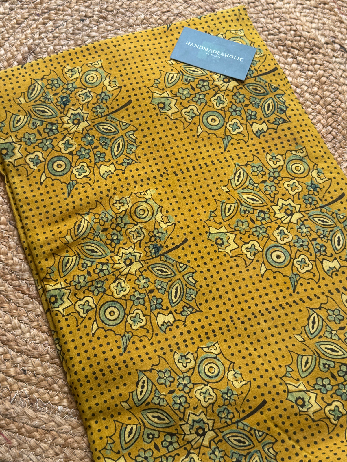 NATURAL AJRAKH HANDBLOCK COTTON FABRIC