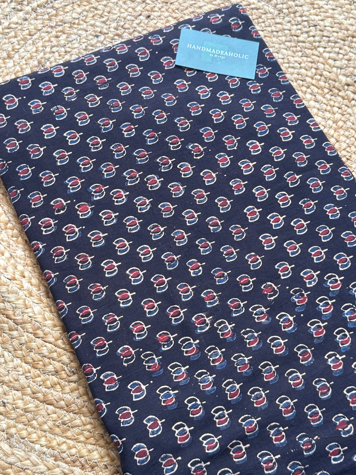 NATURAL AJRAKH HANDBLOCK COTTON FABRIC