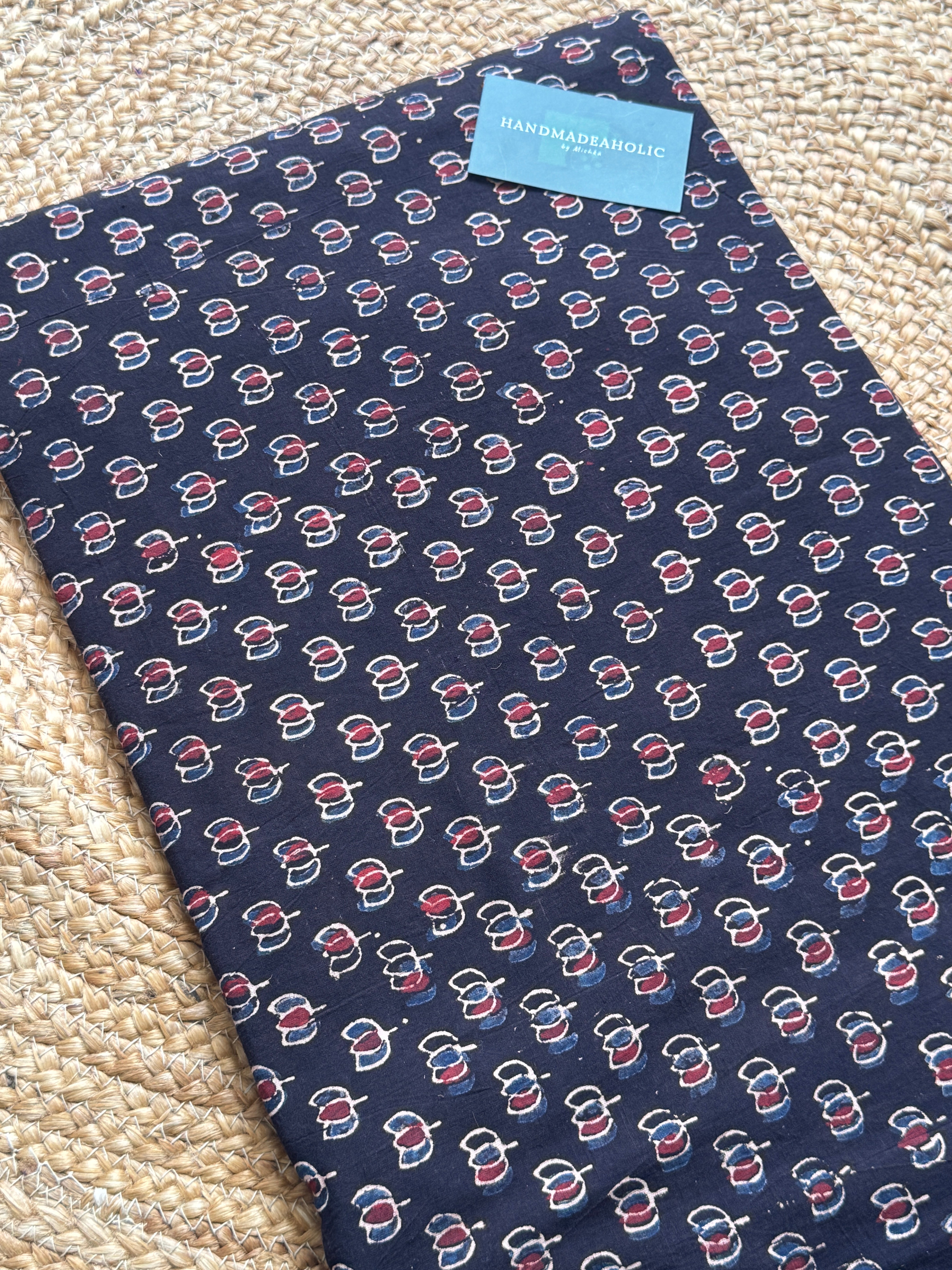 NATURAL AJRAKH HANDBLOCK COTTON FABRIC