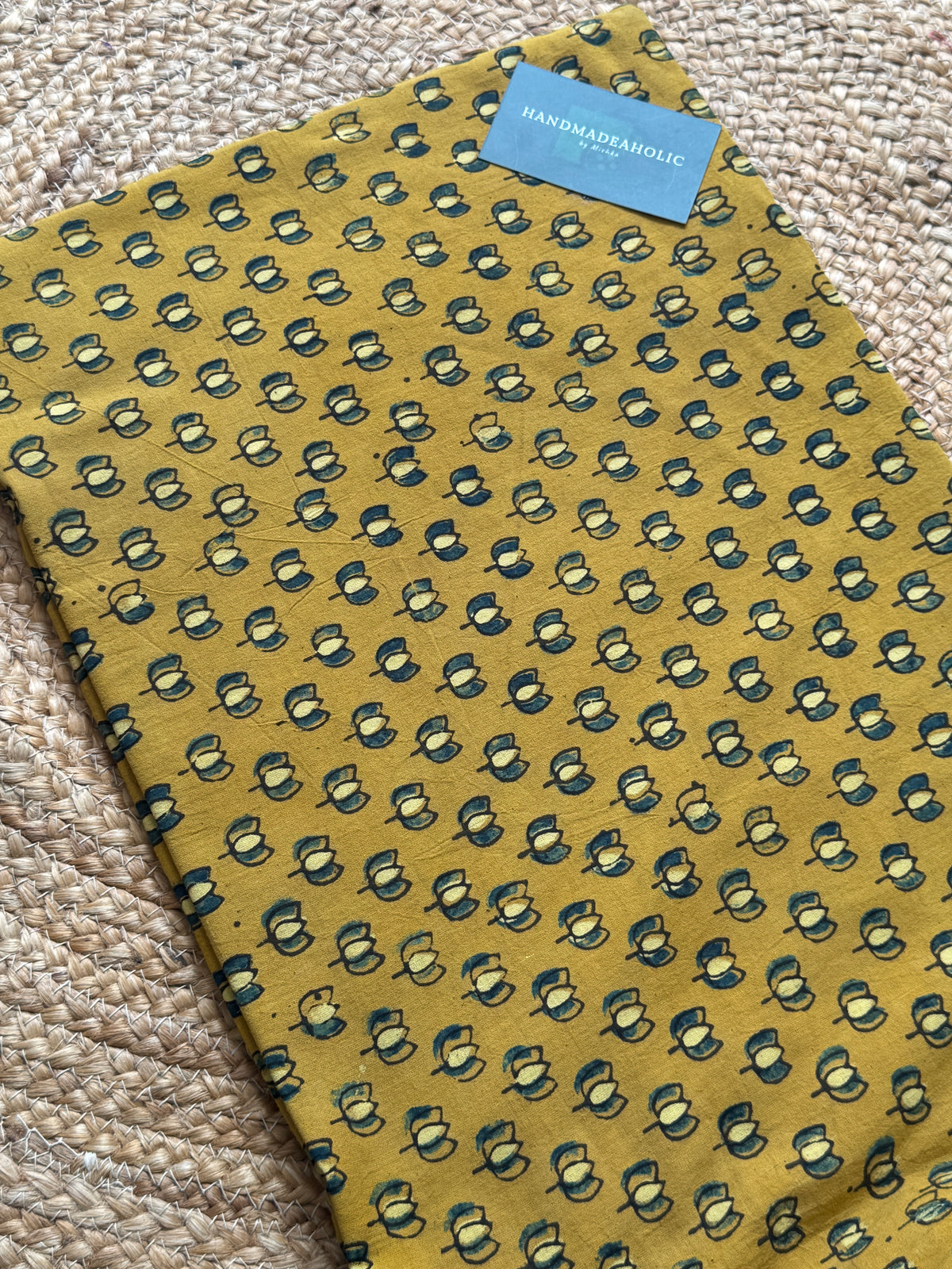 NATURAL AJRAKH HANDBLOCK COTTON FABRIC