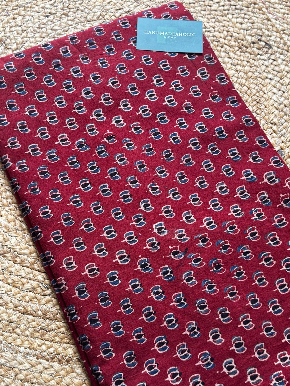 NATURAL AJRAKH HANDBLOCK COTTON FABRIC