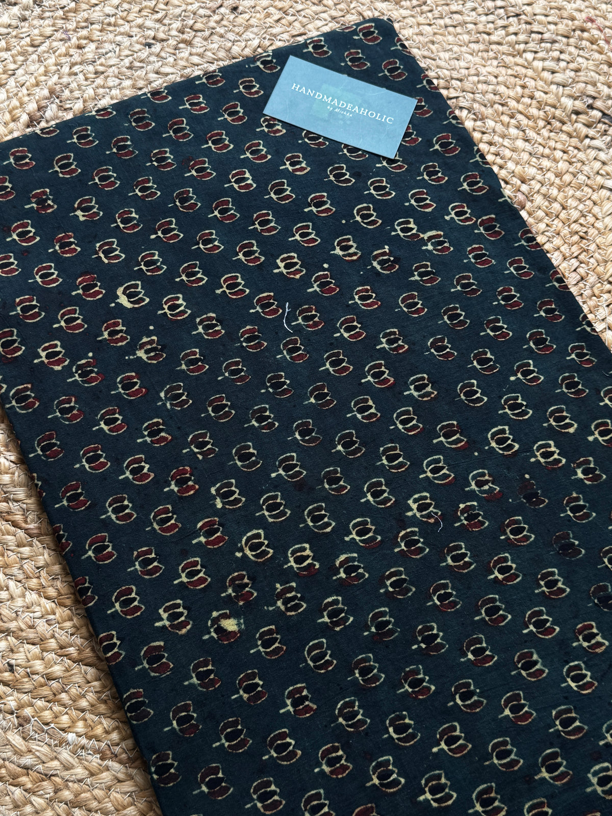 NATURAL AJRAKH HANDBLOCK COTTON FABRIC