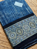 NATURAL AJRAKH PANEL HANDBLOCK COTTON FABRIC
