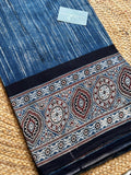 NATURAL AJRAKH PANEL HANDBLOCK COTTON FABRIC