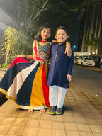 DARK BLUE MIRROR BOYS KURTA - handmadeaholicmishka