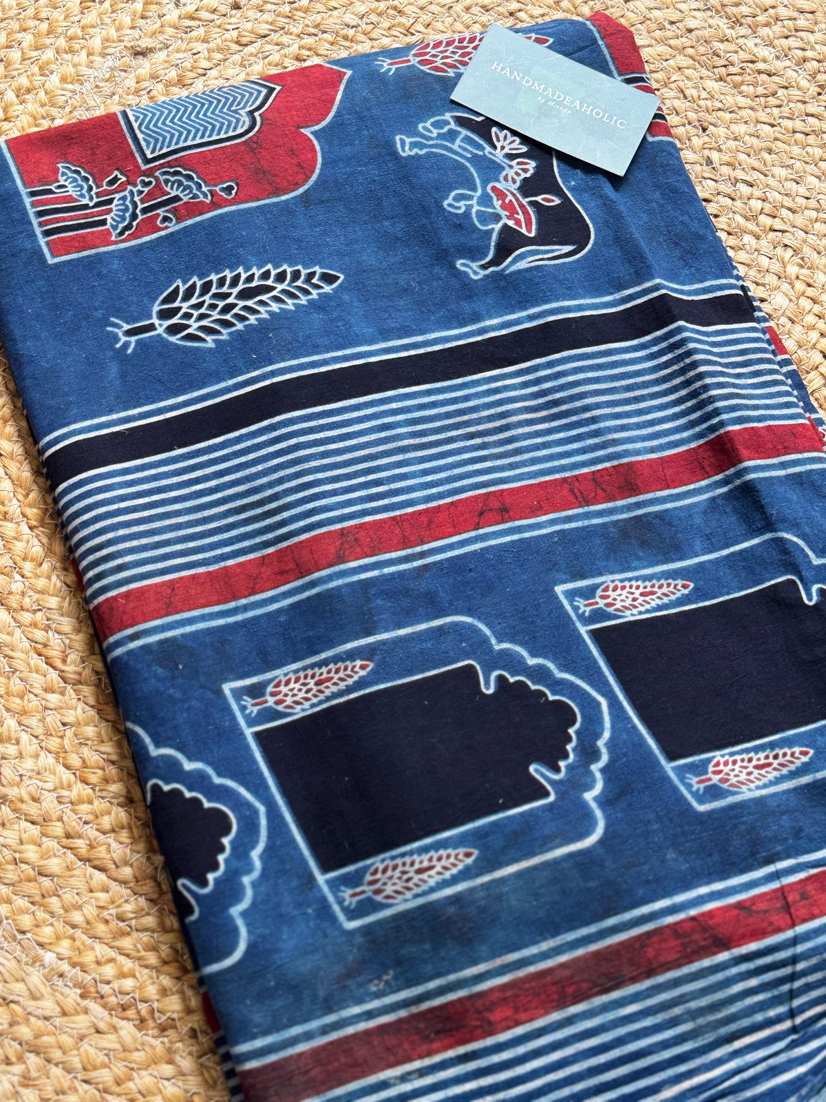 NATURAL AJRAKH HANDBLOCK COTTON FABRIC