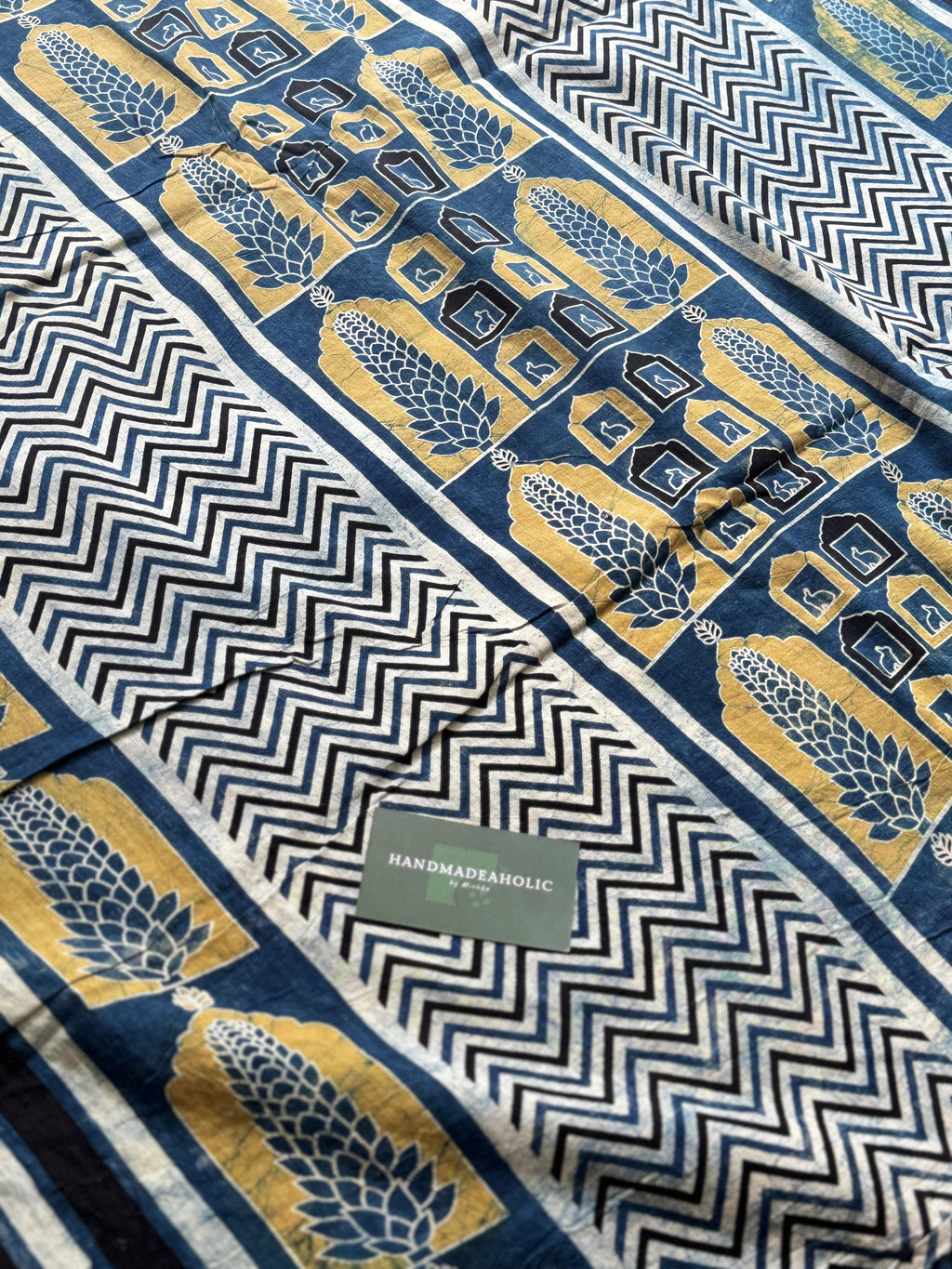 NATURAL AJRAKH HANDBLOCK COTTON FABRIC