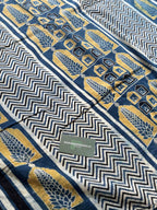 NATURAL AJRAKH HANDBLOCK COTTON FABRIC