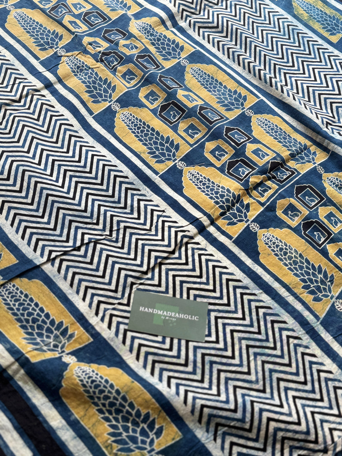 NATURAL AJRAKH HANDBLOCK COTTON FABRIC