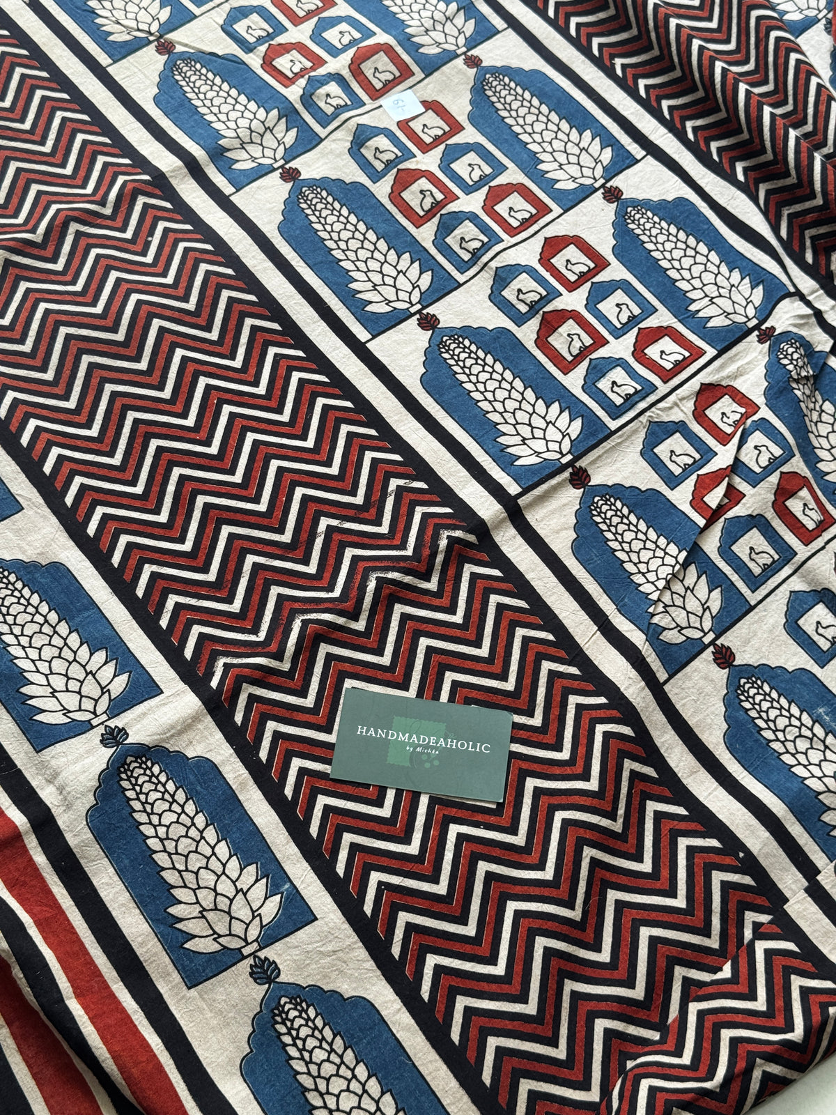 NATURAL AJRAKH HANDBLOCK COTTON FABRIC