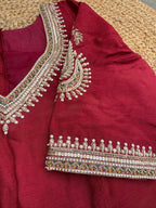 MAROON SILK HANDWORK BLOUSE HANDMADEAHOLIC BY MISHKA