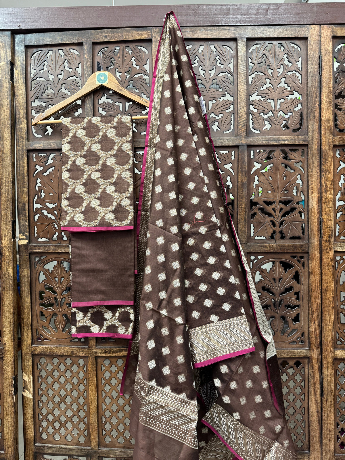 DRAK BROWN MUNGA SILK SUIT HANDMADEAHOLIC BY MISHKA
