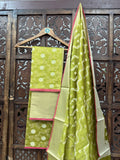 APPLE GREEN MUNGA SILK SUIT HANDMADEAHOLIC BY MISHKA