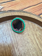 GREEN BEADS RING HANDMADEAHOLIC BY MISHKA
