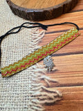 MUSTARD AJARAKH NECKLACE HANDMADEAHOLIC BY MISHKA