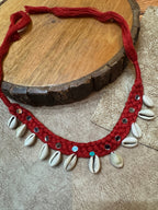 RED COWRIE SHELL CHOTLA NECKLACE HANDMADEAHOLIC BY MISHKA