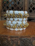 WHITE GHUNGHROO BANGLE HANDMADEAHOLIC BY MISHKA