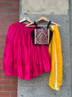 PINK AND BLACK BANJARA KIDS CHOLI - handmadeaholicmishka