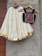 WHITE AND BLACK BANJARA KIDS CHOLI - handmadeaholicmishka