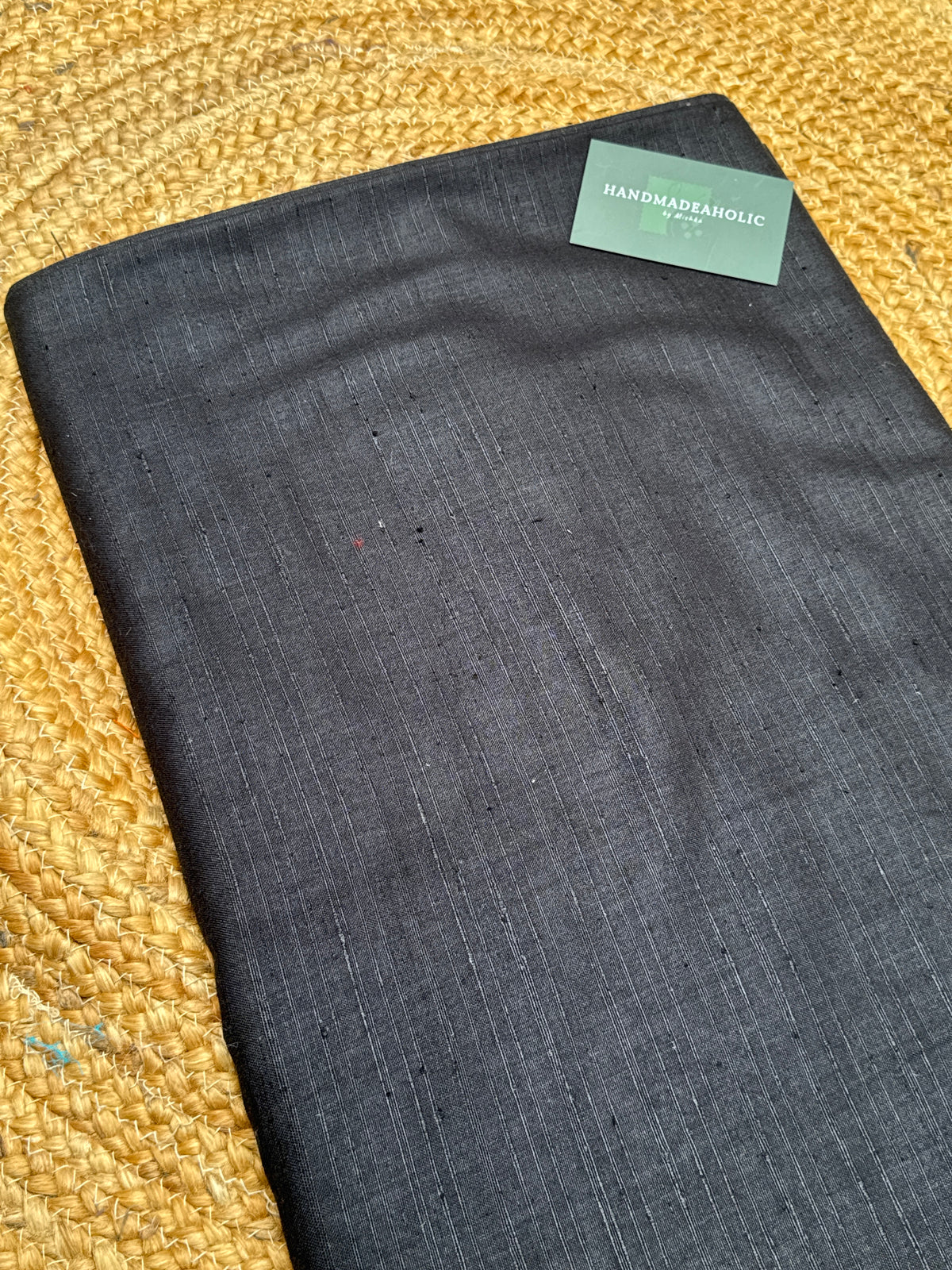 Timeless Charcoal Black Bhagalpuri Tussar Silk Unstitched Fabric