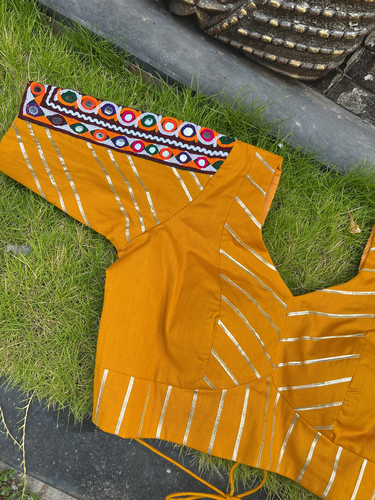 MUSTARD BANJARA BLOUSE HANDMADEAHOLIC BY MISHKA