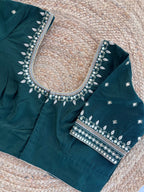 DARK GREEN HANDWORK BLOUSE HANDMADEAHOLIC BY MISHKA