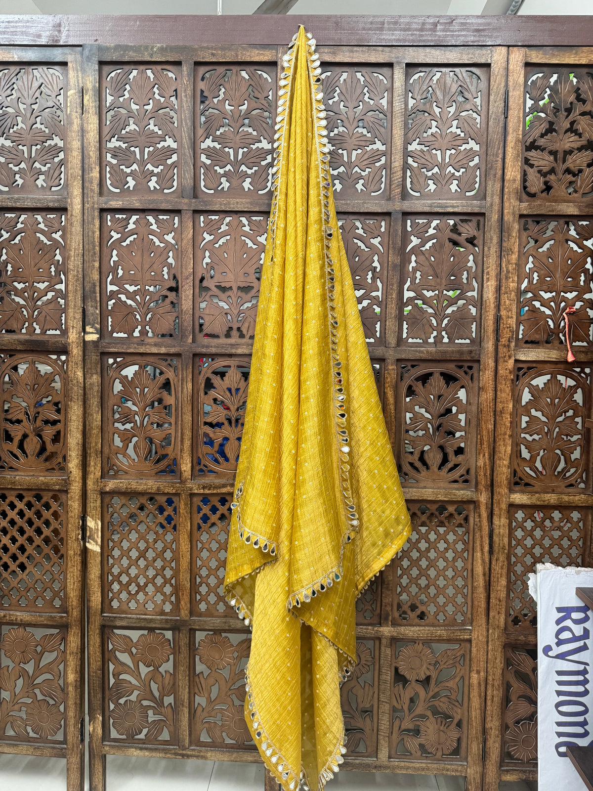MUSTARD BANARASI CRUSH DUPPATA HANDMADEAHOLIC BY MISHKA