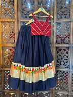 BLUE AND MAROON KIDS CHOLI RAAS'25 HANDMADEAHOLIC BY MISHKA