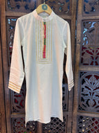 OFF WHITE EMBROIDERY BOYS KURTA RAAS'25 HANDMADEAHOLIC BY MISHKA