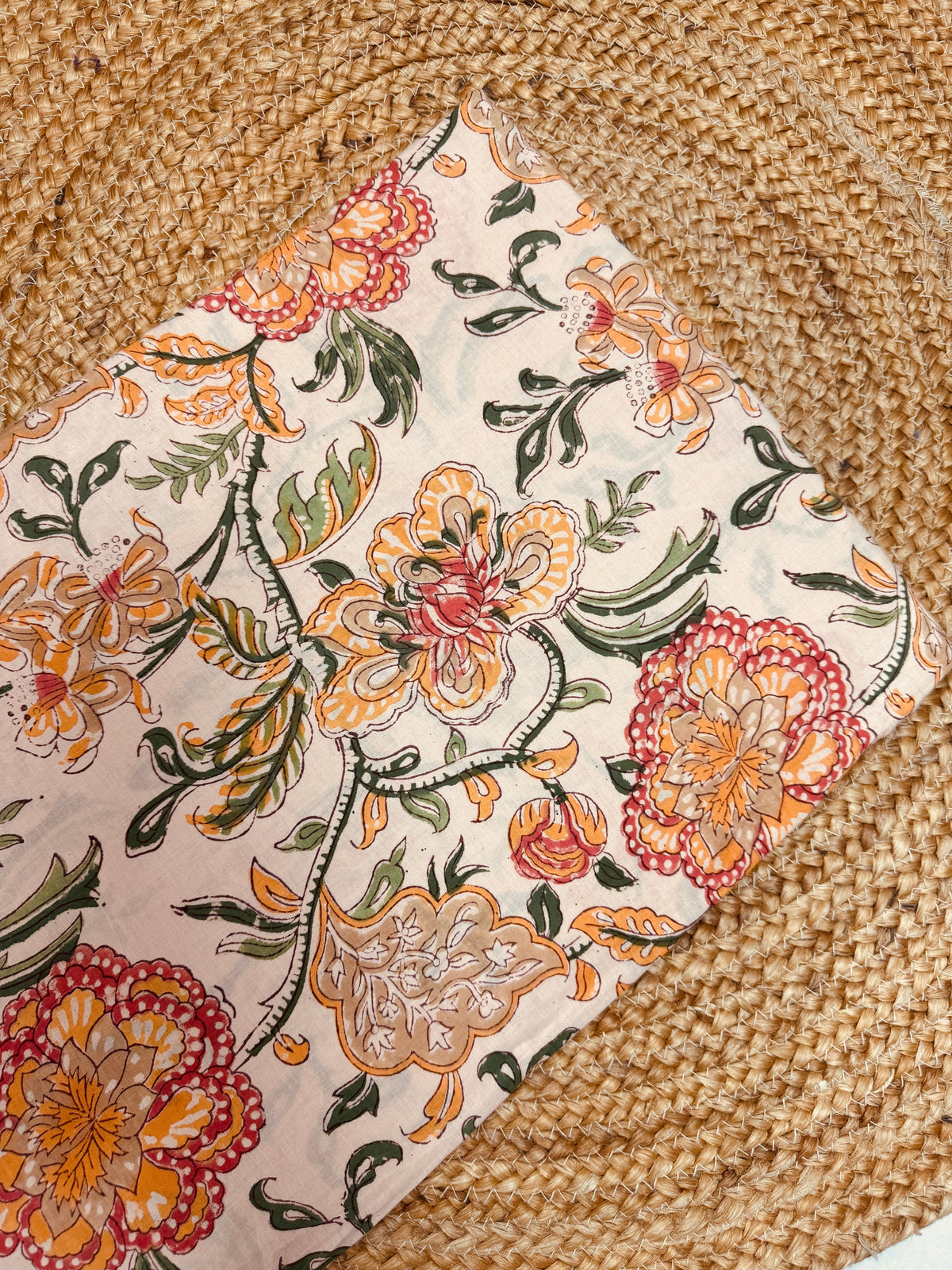 SKIN FLOWER HANDBLOCK COTTON FABRIC HANDMADEAHOLIC BY MISHKA