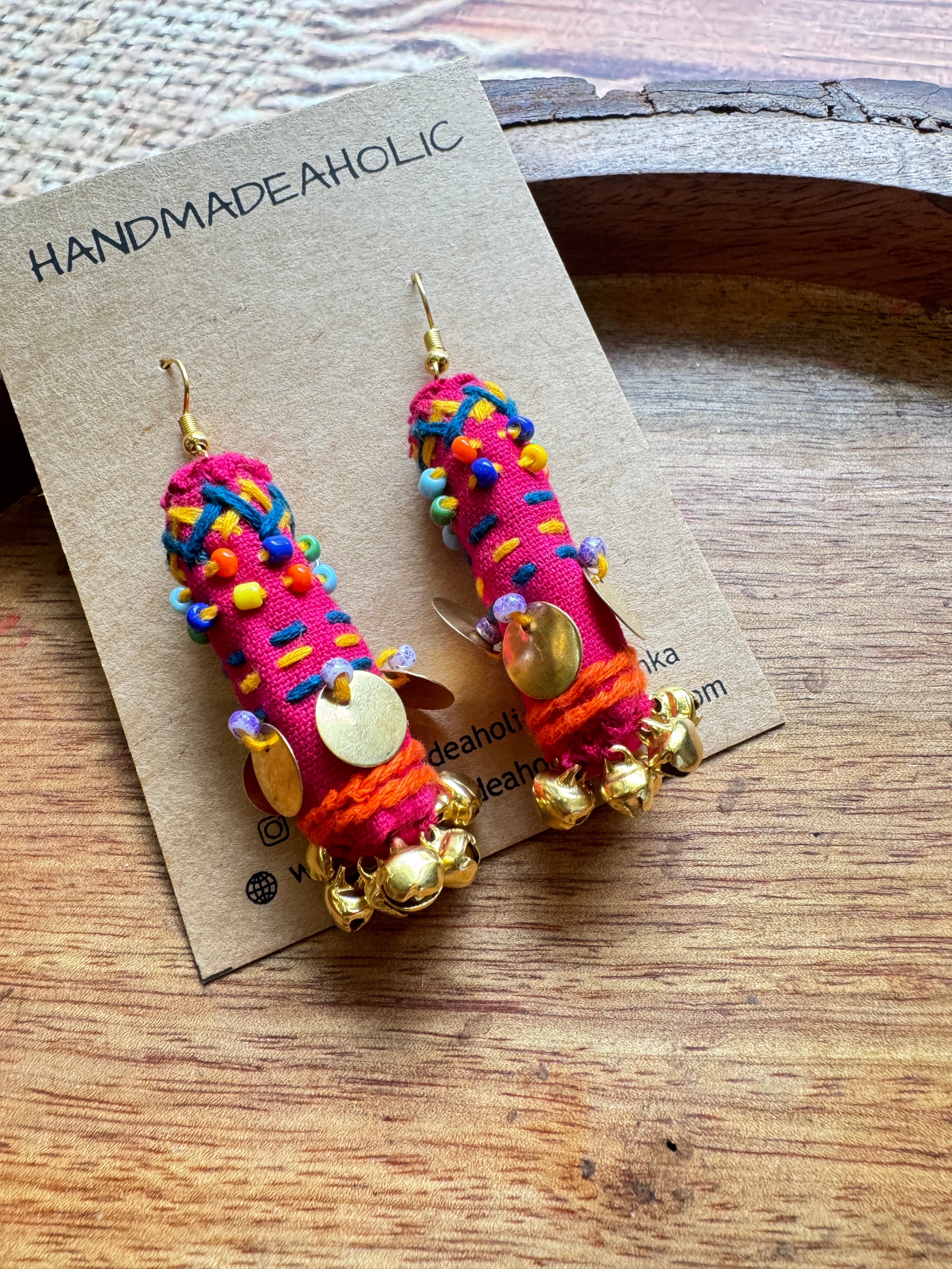 PINK FATAKA EARRINGS HANDMADEAHOLIC BY MISHKA