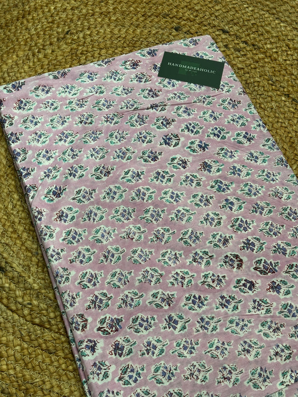 LIGHT PINK HANDBLOCK COTTON FABRIC HANDMADEAHOLIC BY MISHKA