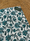 BLUE FLOWER HANDBLOCK COTTON FABRIC HANDMADEAHOLIC BY MISHKA
