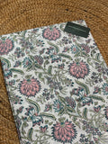 PEACH FLOWER HANDBLOCK COTTON FABRIC HANDMADEAHOLIC BY MISHKA