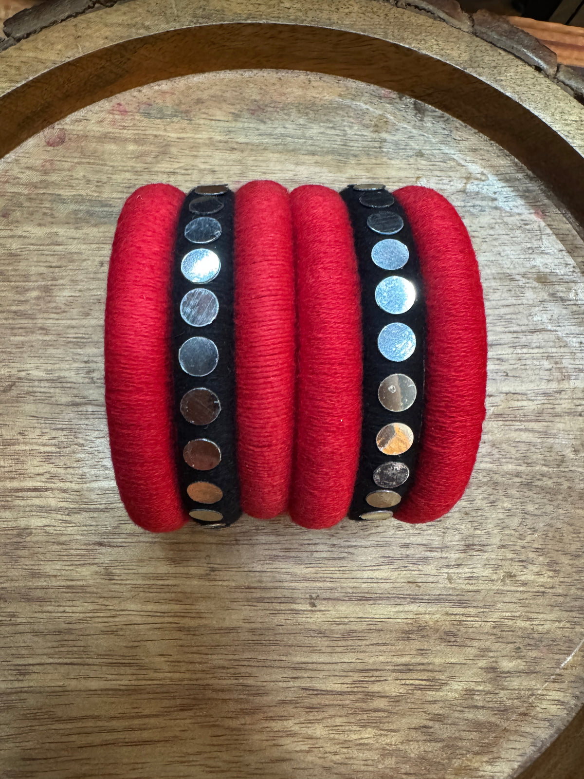 RED TIKKA BANGLES HANDMADEAHOLIC BY MISHKA