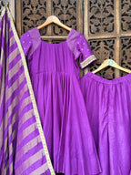Royal Amethyst Handcrafted Chanderi Anarkali Set