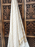 Handwoven Munga Silk Dupatta with Zari Butti & Ornate Borders