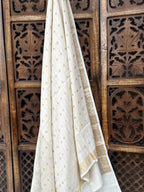 Handwoven Munga Silk Dupatta with Zari Butti & Ornate Borders