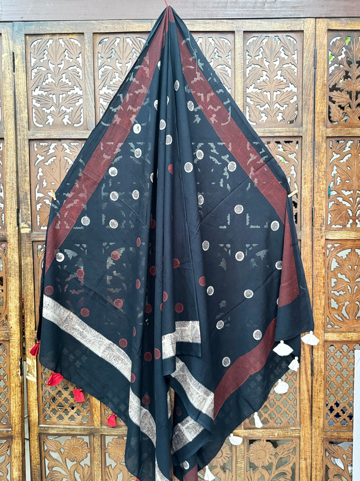 HANDBLOCK PRINTED COTTON AJRAKH DUPATTA