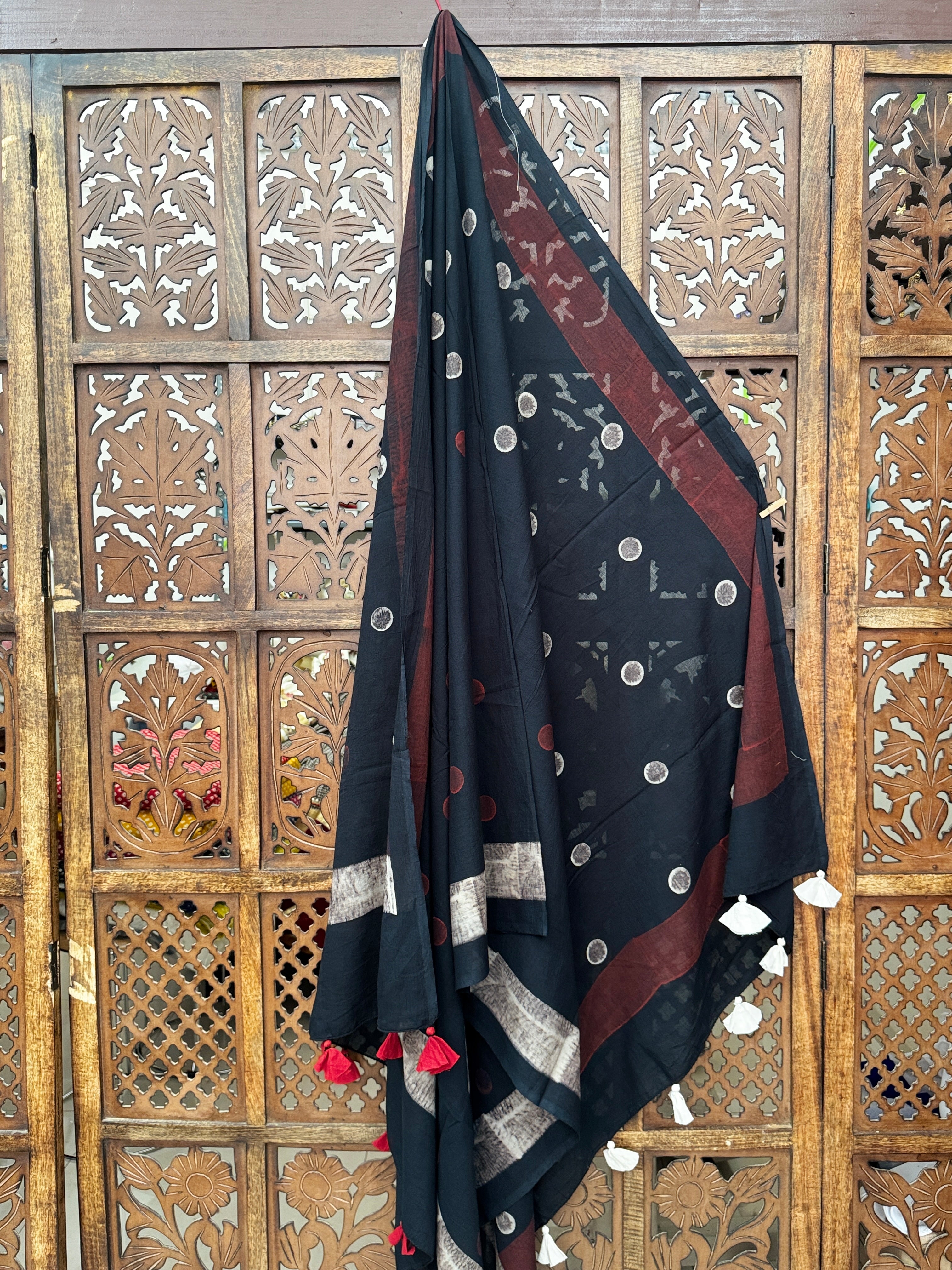 HANDBLOCK PRINTED COTTON AJRAKH DUPATTA