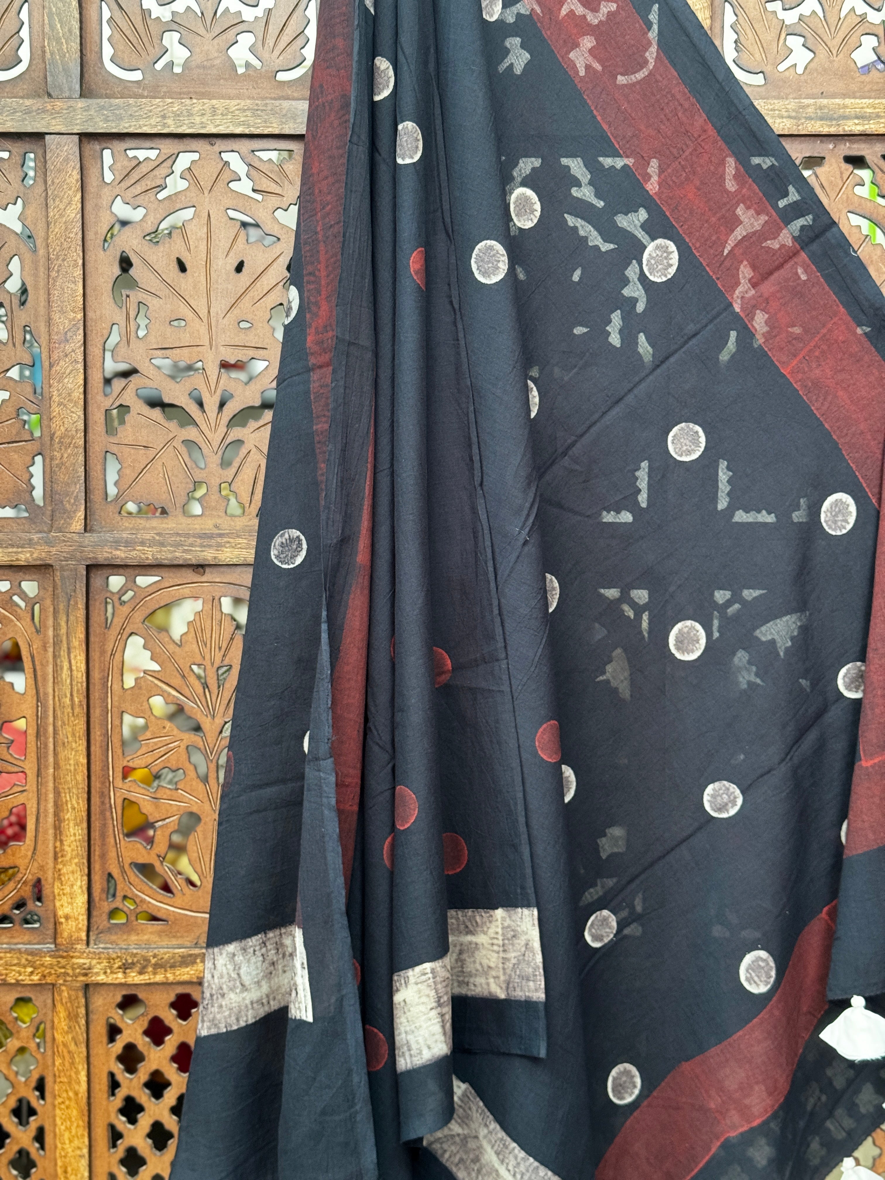 HANDBLOCK PRINTED COTTON AJRAKH DUPATTA
